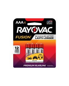 Rayovac Fusion AAA Alkaline Batteries - 4 Piece Retail Packaging