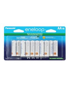 Panasonic Eneloop AA 2100mAh 1.2V Low Self Discharge NiMH Rechargeable Batteries - 16 Pack Retail Card