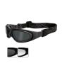 Wiley X SG-1 Goggles Rx Ready with High Velocity Protection - Matte Black Frame with Smoke Grey - Clear Lens Kit