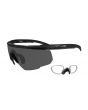 Wiley X Saber Advanced Changeable Sunglasses with High Velocity Protection - Matte Black Frame with Smoke Grey Lenses with Rx Insert