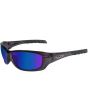 Wiley X WX Gravity Climate Control Sunglasses Rx Ready with High Velocity Protection - Black Crystal Frame with Polarized Blue Mirror (Green) Lenses (CCGRA19)