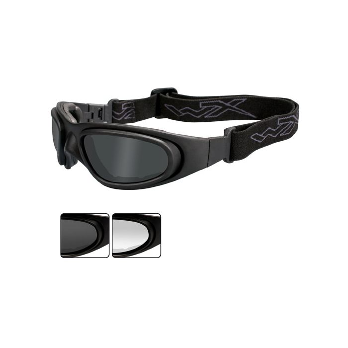 Wiley X SG-1 Goggles Rx Ready with High Velocity Protection - Matte Black Frame with Smoke Grey - Clear Lens Kit