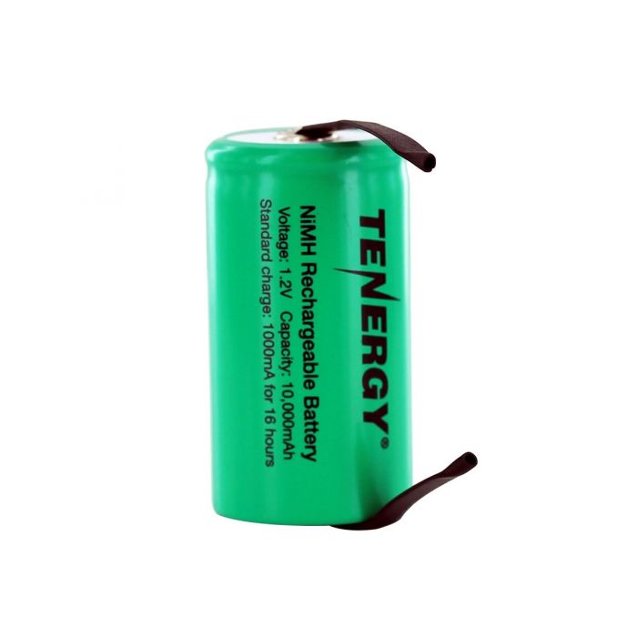 Tenergy 10103 D 10000mAh 1.2V 10A NiMH Battery with Tabs for Building Packs