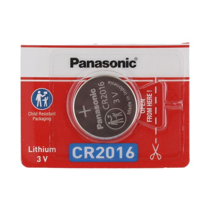 Panasonic CR2016 Lithium Coin Cell Battery - 90mAh  - 1 Piece Tear Strip