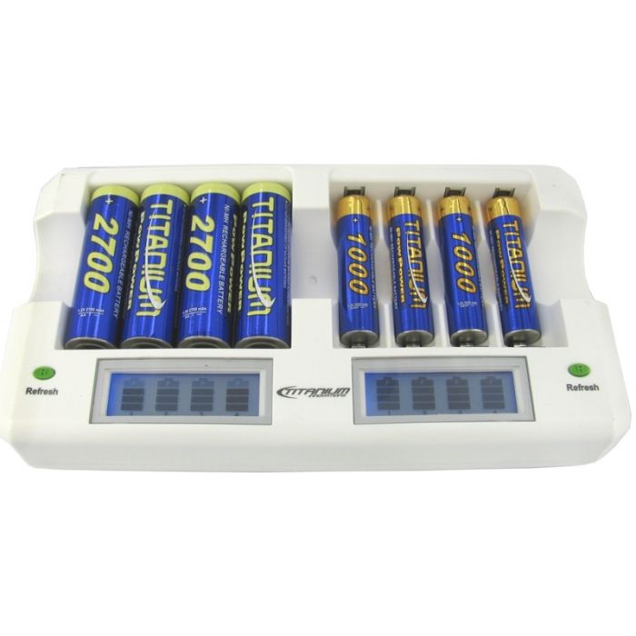 Titanium Smart Fast 8 Bay Battery Charger