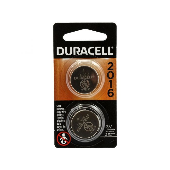 Duracell CR2016 Lithium Coin Cell Batteries - 75mAh  - 2 Piece Retail Packaging