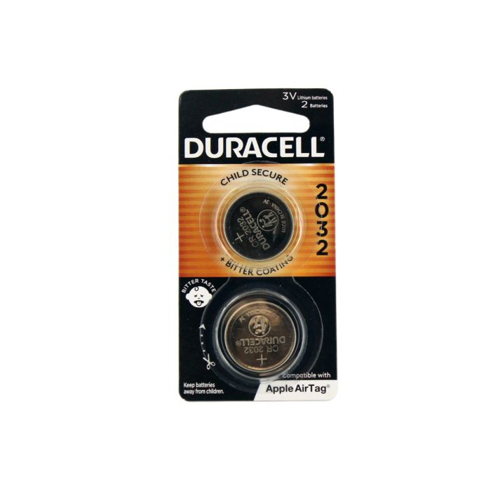 Duracell Duralock CR2032 Lithium Coin Cell Batteries - 225mAh  - 2 Piece Retail Packaging