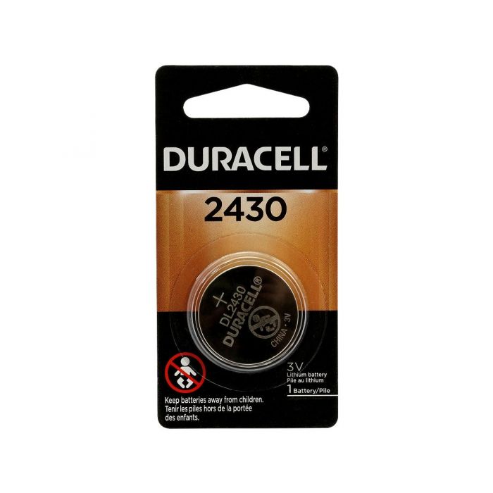 Duracell Duralock CR2430 Lithium Coin Cell Battery - 285mAh  - 1 Piece Retail Packaging