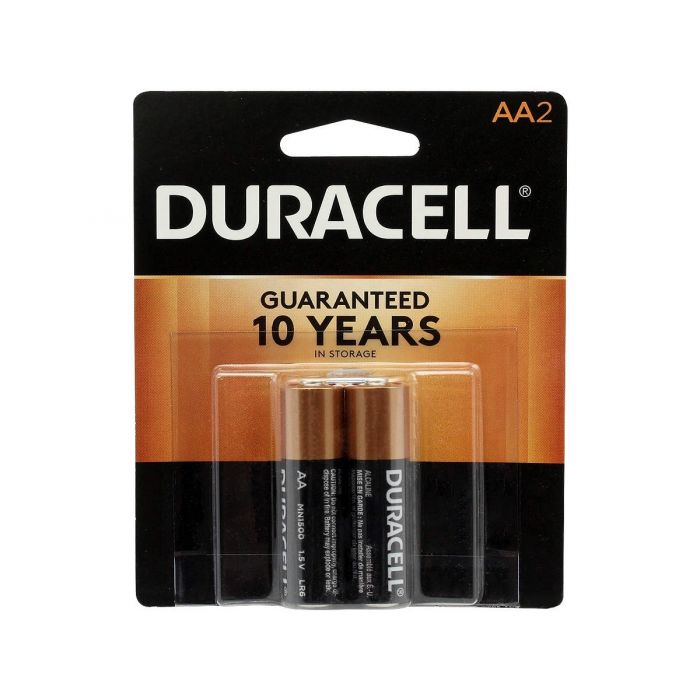 Duracell Coppertop AA Alkaline Batteries - 2 Piece Retail Packaging