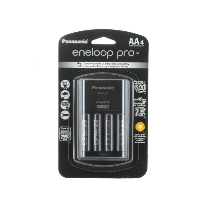 Eneloop Pro 4-Position Charger with 4 x High Capacity Ni-MH  Rechargeable AA Batteries Included