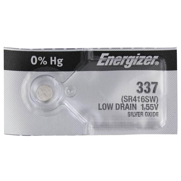 Energizer 337 Silver Oxide Coin Cell Battery - 8.3mAh  - 1 Piece Tear Strip