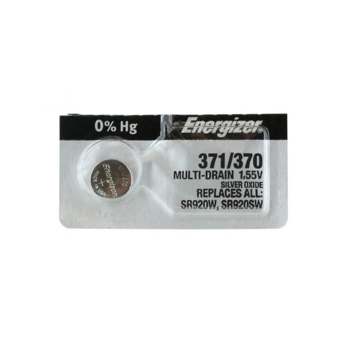 Energizer 370 / 371 Silver Oxide Coin Cell Battery - 34mAh  - 1 Piece Tear Strip