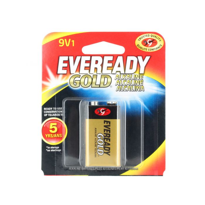 Energizer Eveready Gold A522 9V Alkaline Battery - 1 Piece Retail Packaging