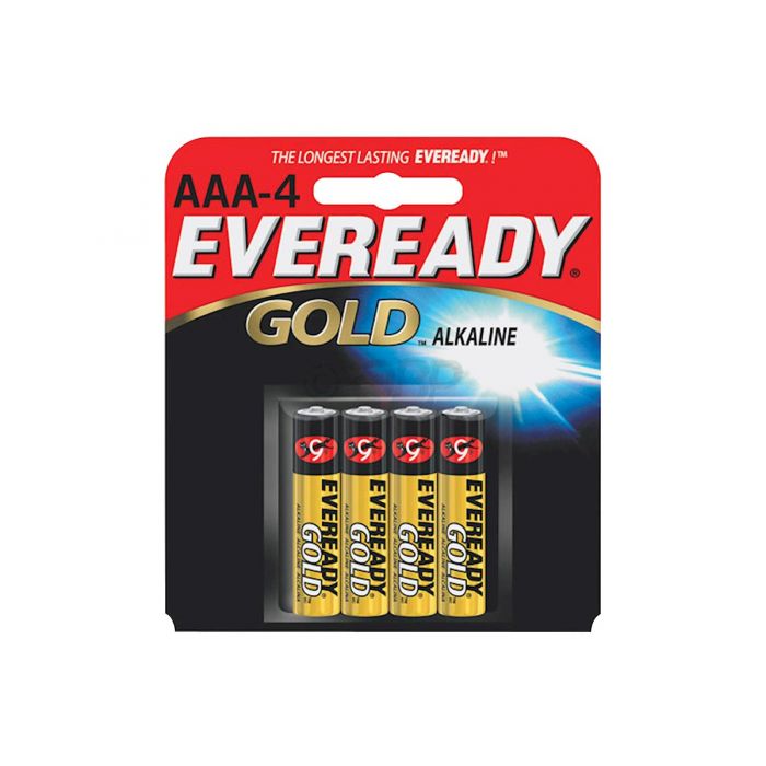 Energizer Eveready Gold A92 AAA Alkaline Batteries - 4 Piece Retail Packaging