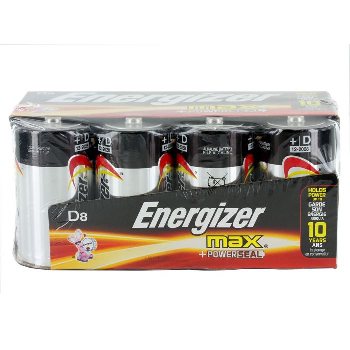 Energizer Max D Alkaline Batteries - 8 Piece Box