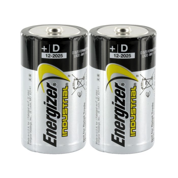 Energizer Industrial D Alkaline Batteries - 2 Piece Shrink Pack