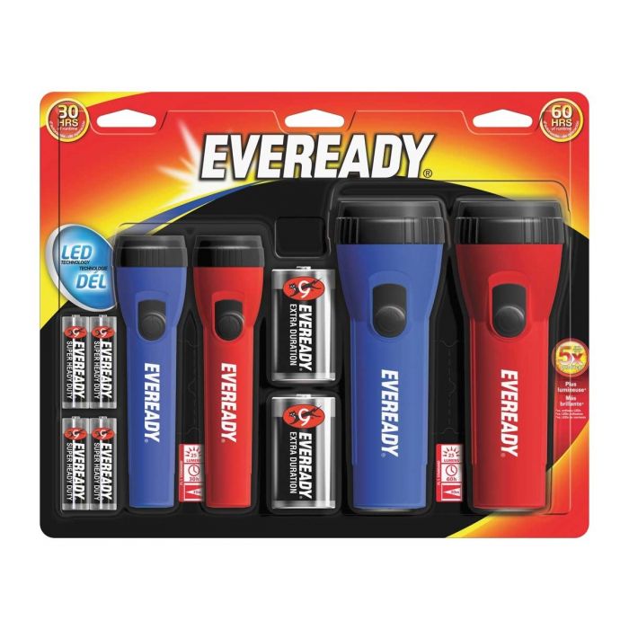 Energizer Eveready 4-Pack Economy LED Flashlights - Includes Batteries