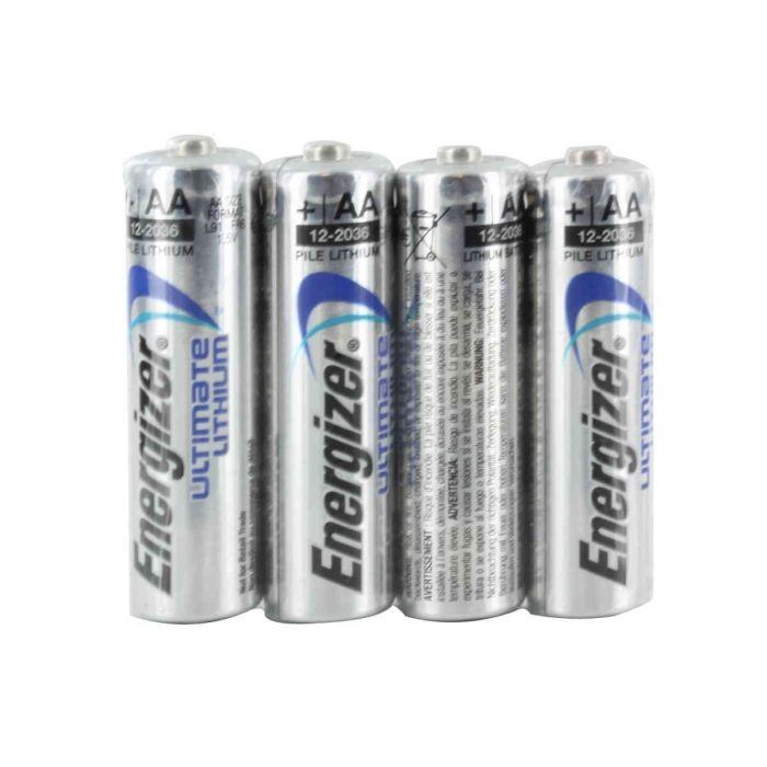 Energizer Ultimate AA Lithium Batteries - 3000mAh  - 4 Piece Shrink Pack