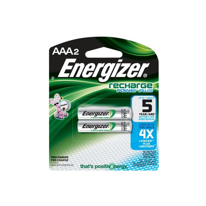 Energizer Recharge AAA Ni-MH Batteries - 850mAh  - 2 Piece Retail Packaging