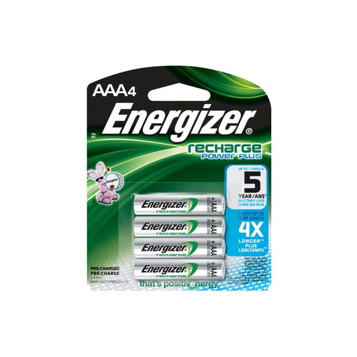 Energizer Recharge AAA Ni-MH Batteries - 850mAh  - 4 Piece Retail Packaging