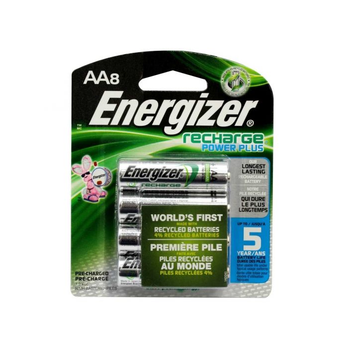 Energizer Recharge AA Ni-MH Batteries - 2300mAh  - 8 Piece Retail Packaging