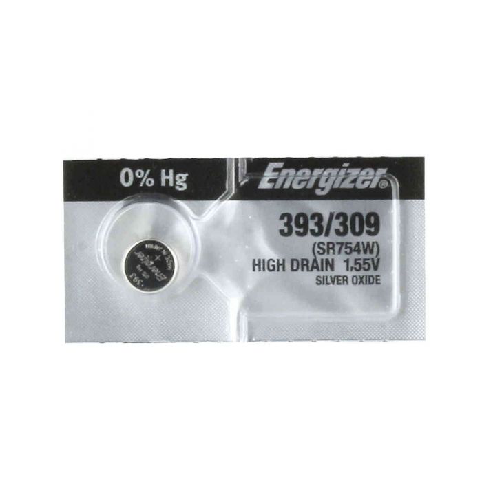 Energizer 309 / 393 Silver Oxide Coin Cell Battery - 75mAh  - 1 Piece Tear Strip