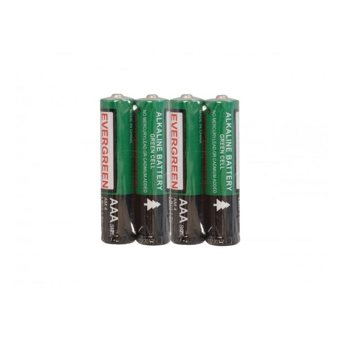 Evergreen Alkaline 1.5V AAA Battery - 4 Pack Shrink Wrap (300 Shrink Packs per Case)
