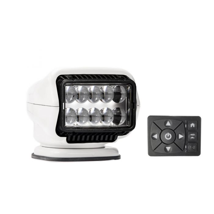 GoLight Stryker ST LED Permanent Mount Spotlight with Hardwired Dash Mount Remote - White