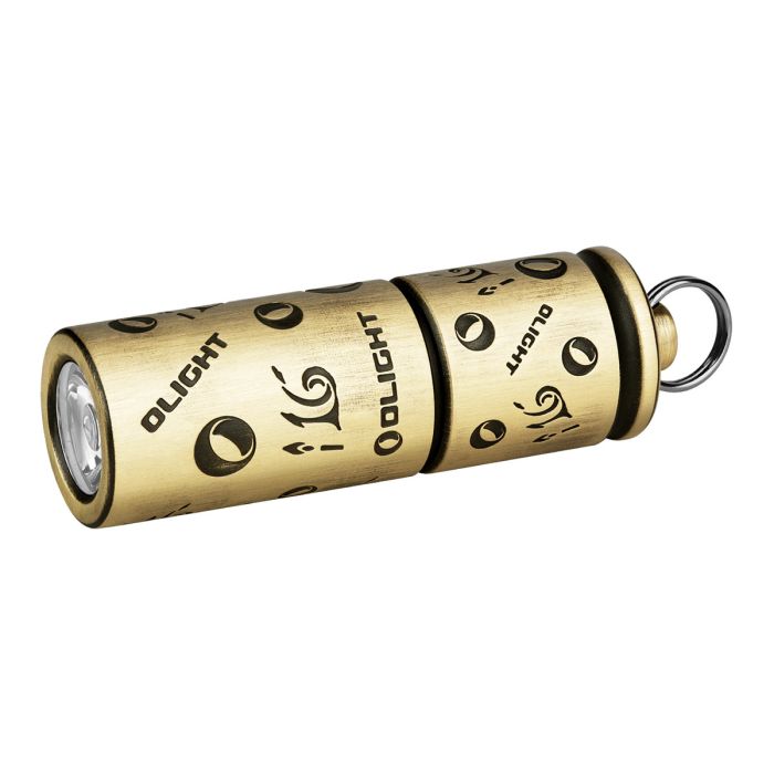 Olight i16 USB-C Rechargeable LED Keychain Flashlight - 180 Lumens - Uses Built-in Li-ion Battery Pack - Blue or Brass