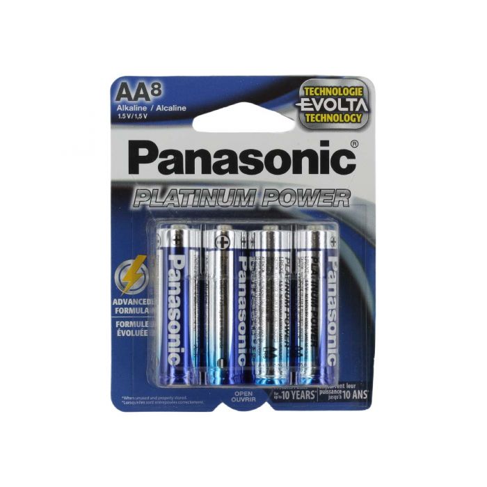 Panasonic Platinum Power AA Alkaline Batteries (LR6XE-8B) - 8-Pack Retail Card