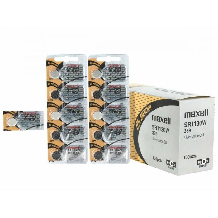 Maxell 389 / 390 Silver Oxide Coin Cell Battery - 79mAh  - 1 Piece Tear Strip
