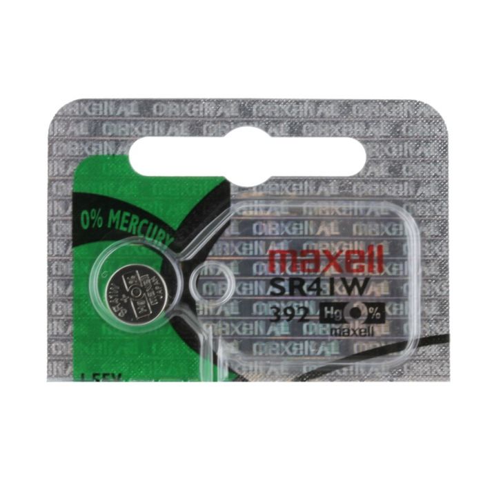 Maxell 392 / 384 Silver Oxide Coin Cell Battery - 39mAh  - 1 Piece Tear Strip