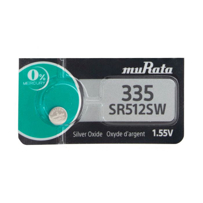 Murata SR512SW 335 Silver Oxide Watch Battery - 1 Piece Tear Strip
