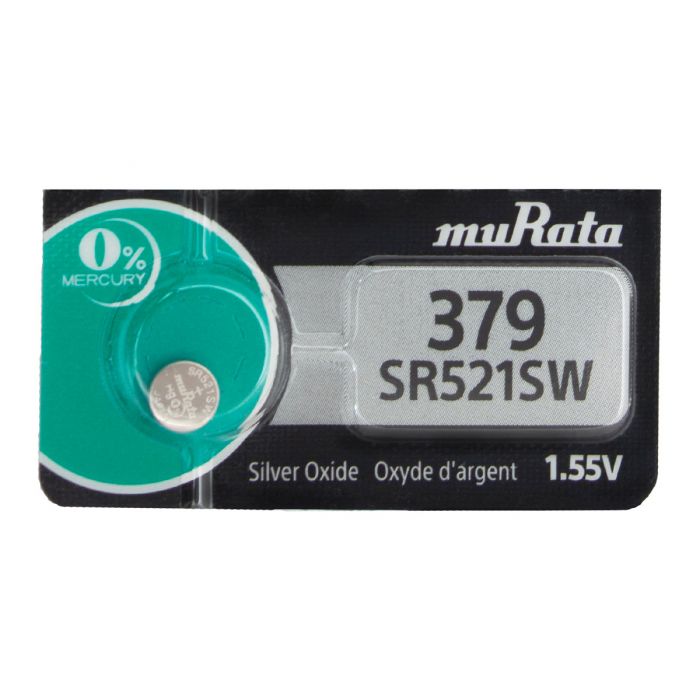 Murata 379 Silver Oxide Coin Cell Battery - 1 Piece Tear Strip