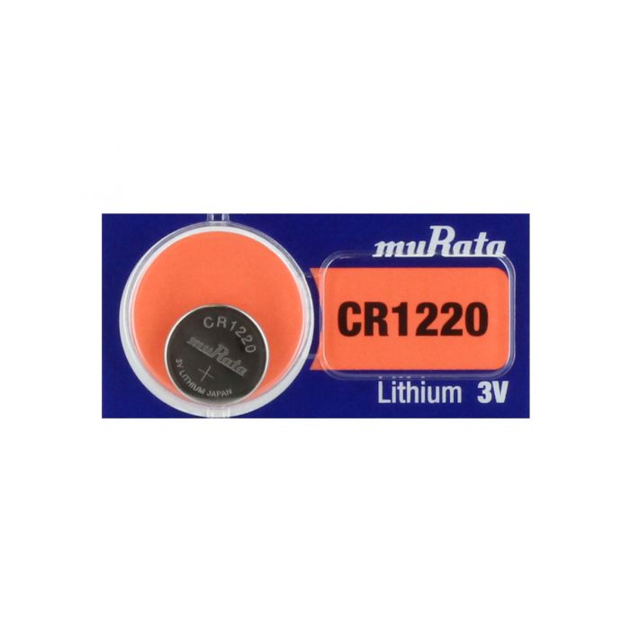 Murata CR1220 Lithium Coin Cell Battery - 40mAh  - 1 Piece Blister Pack