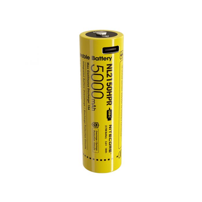 Nitecore NL2150HPR 21700 Battery with Built-In USB-C Charging Port