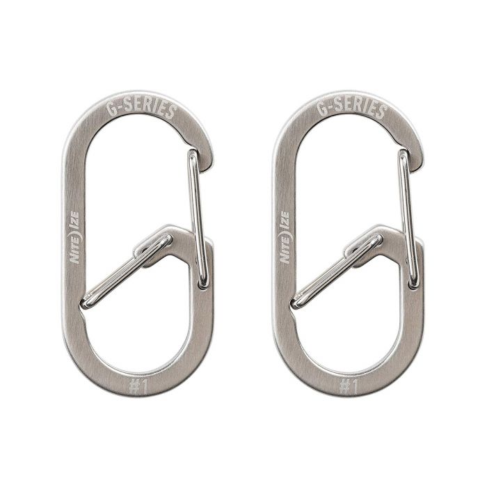 Nite Ize G-Series Dual Chamber Carabiner #1 - 2 Pack -  Stainless Steel