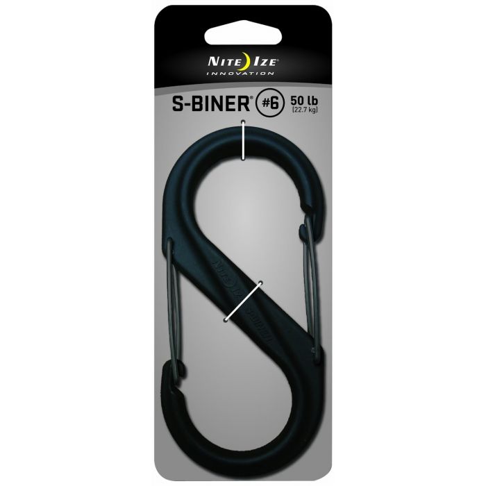 Nite Ize Plastic S-Biner Size #6, Black w/Black Gates