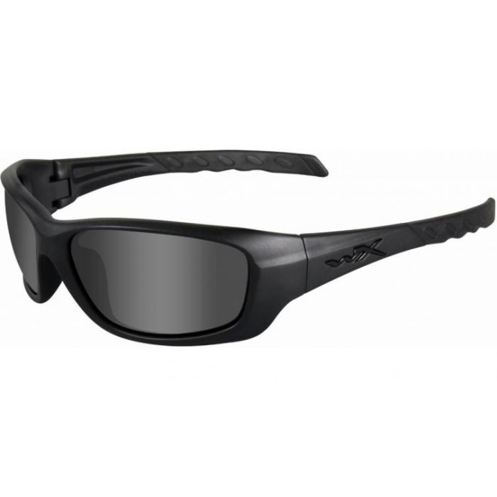 Wiley X WX Gravity Climate Control Sunglasses Rx Ready with High Velocity Protection - Black Ops Matte Black Frame with Smoke Grey Lenses