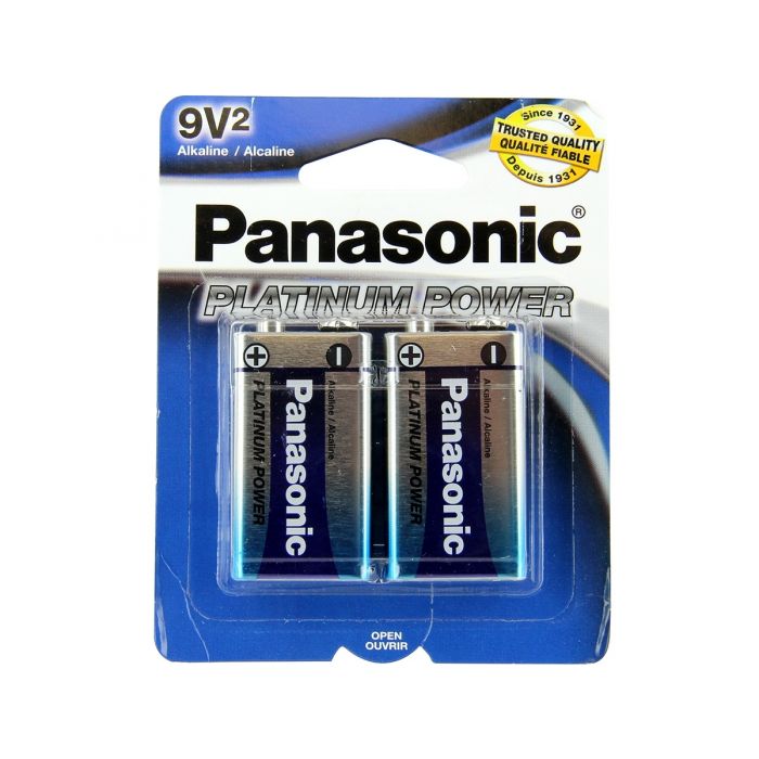 Panasonic Platinum Power 9V Alkaline Batteries (6LF22XP-2B) - 2-Pack Retail Card