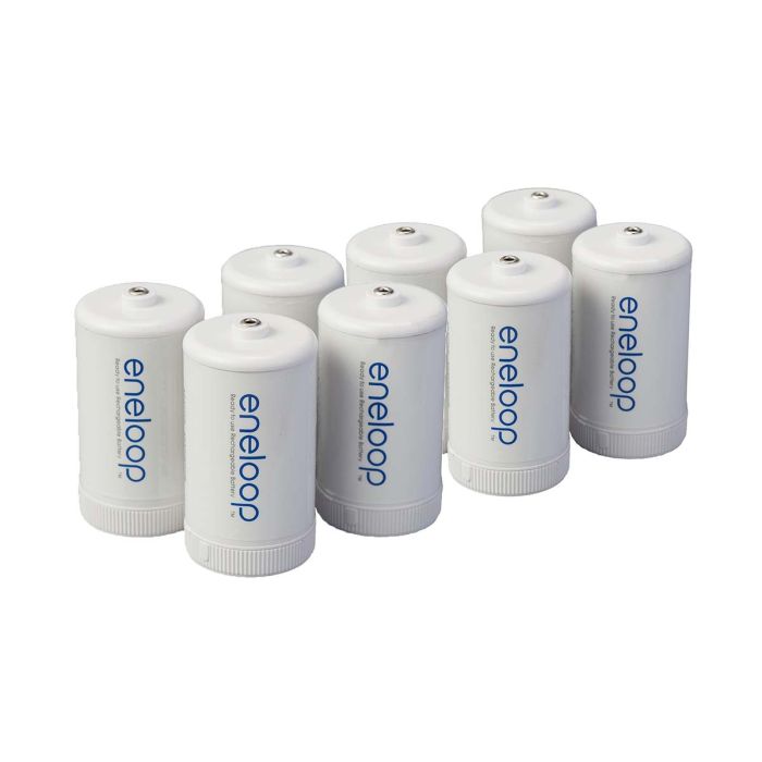 Panasonic Eneloop D Cell Spacer AA Battery Converters - 8 Pack