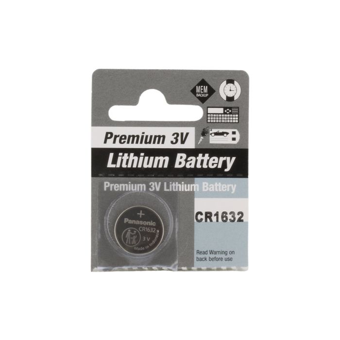 Panasonic CR1632 Lithium Coin Cell Battery - 140mAh  - 1 Piece Tear Strip
