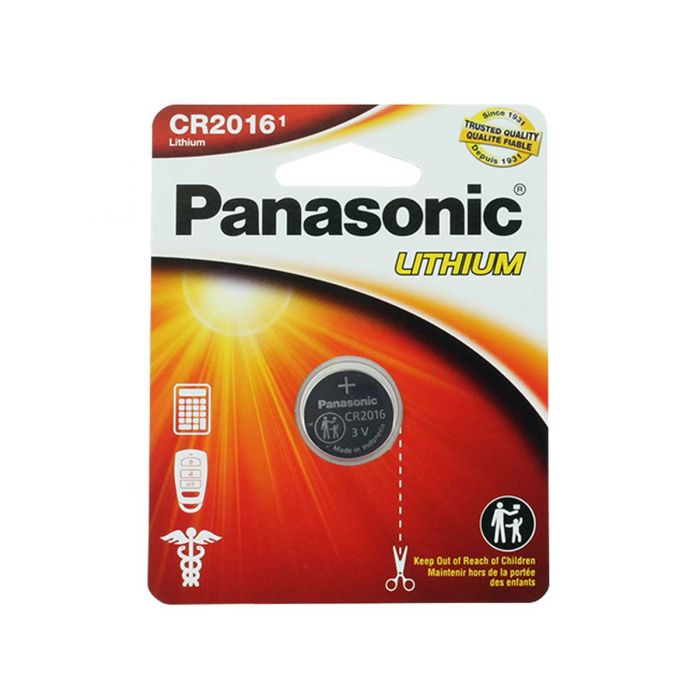 Panasonic CR2016 Coin Cell Battery - 1 Piece Standard Size Carded Packaging
