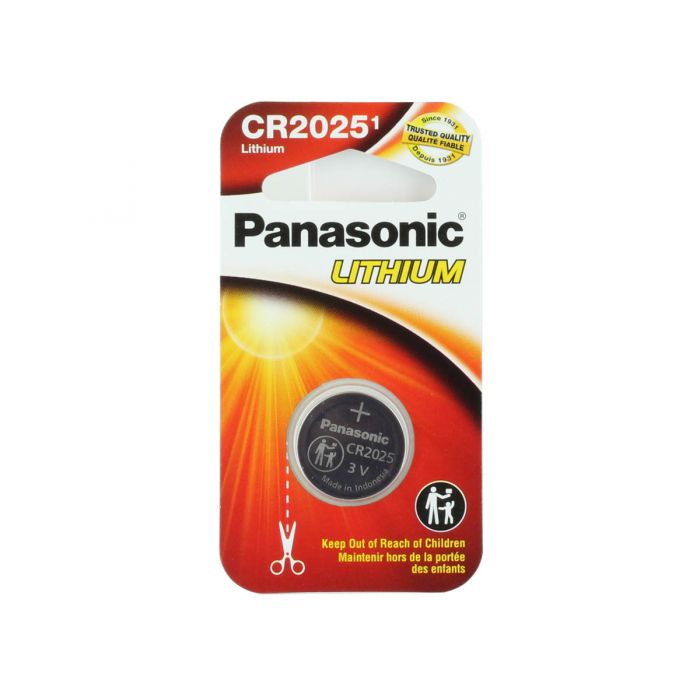 Panasonic CR2025 Coin Cell Battery - 1 Piece Narrow Size Carded Packaging