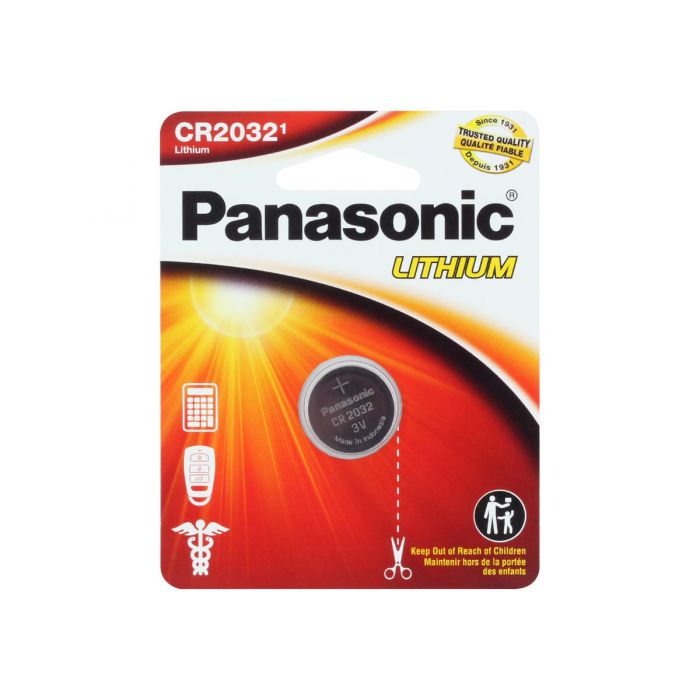Panasonic CR2032 Coin Cell Battery - 1 Piece Standard Size Retail Card