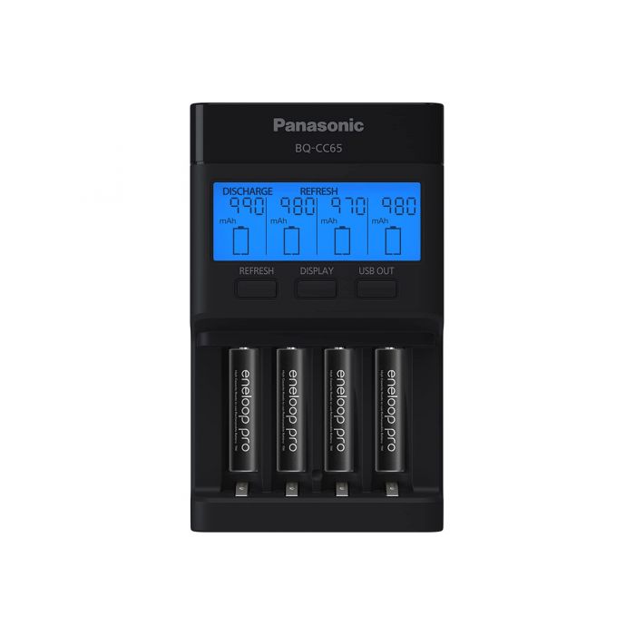 Panasonic Eneloop BQ-CC65 Charger with 4 x 950mAh AAA Batteries