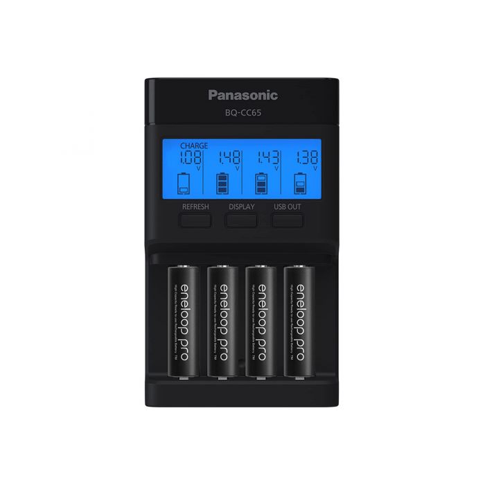 Panasonic Eneloop BQ-CC65 Charger with 4 x 2550mAh AA Batteries