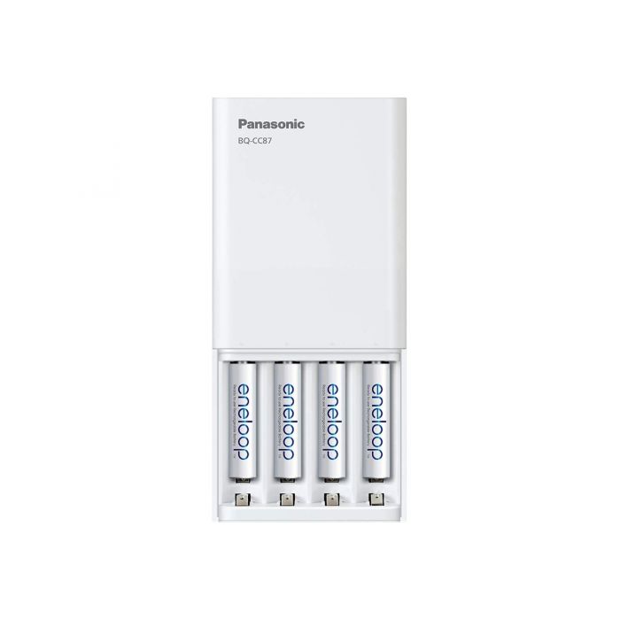 Panasonic Eneloop BQ-CC87 Charger with 4 x 800mAh AAA Batteries