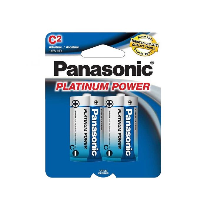 Panasonic Platinum Power C Alkaline Batteries (LR14XP-2B) - 2-Pack Retail Card