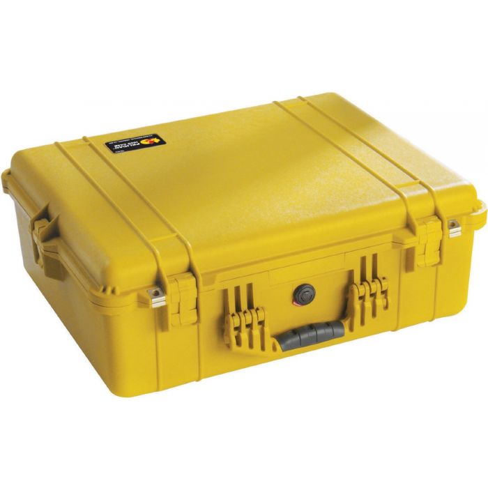 Pelican 1600 Watertight Case - With Liner and Foam Insert - Yellow